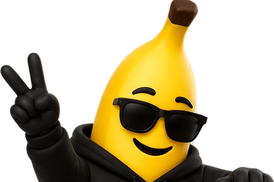 Banano, la mascota de BananaOS, saludando